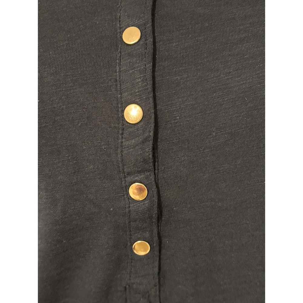 Skinny Girl SZ Small Black 3/4 sleeve‎ buttoned Henley shirt. Basic. Layering - Picture 10 of 10